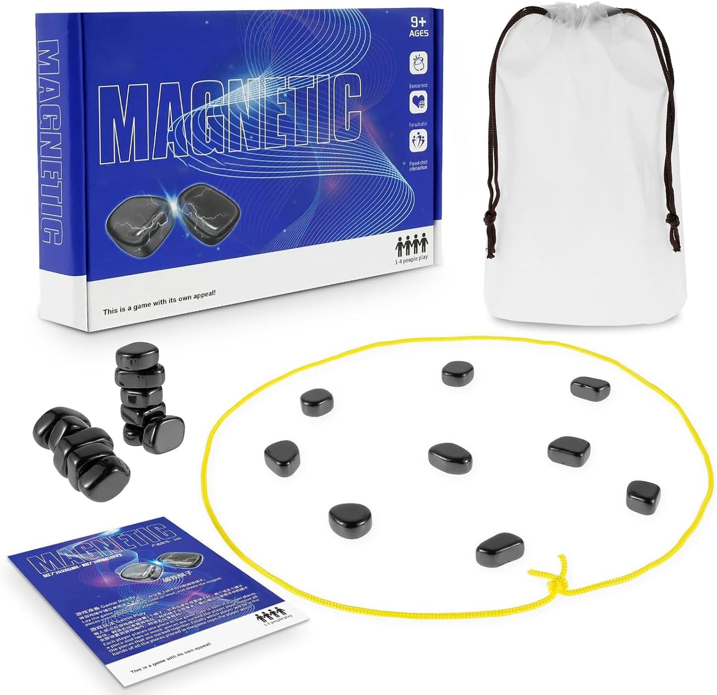 2024 New Magnetic Chess Game Set with RocksFun Table Top Multiplayer Magnetic Chess Game with StonesMagnet Game with StringMagnet Chess GameCluster Game for Kids Adult Board Games