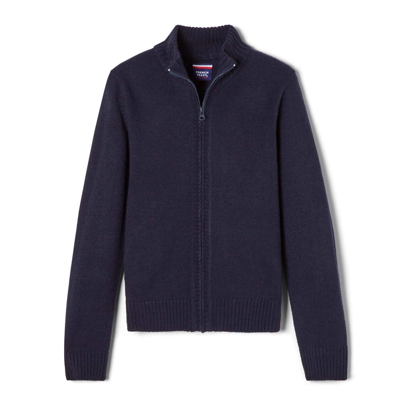French Toast Boys Zip Front Sweater Navy Blue