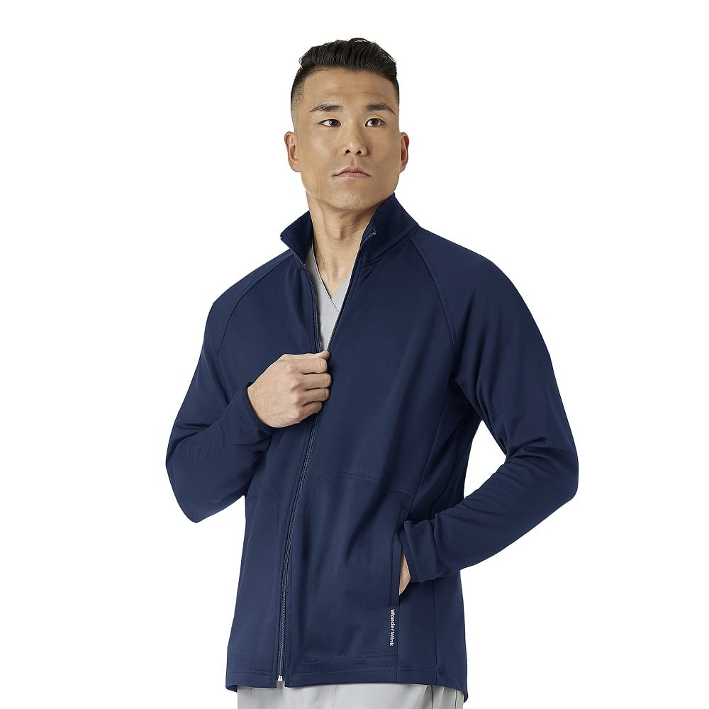 WonderWink Mens Wink Knits Fleece Full-Zip jacket Navy 3X