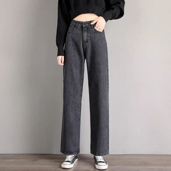 Women's High Waist Straight Leg Loose Jeans