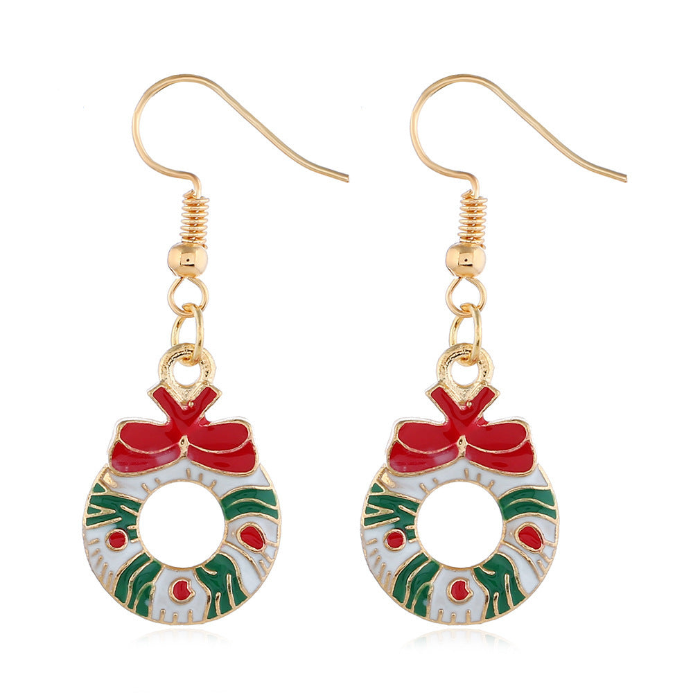 Christmas Series Earrings - Snowman Tree Design
