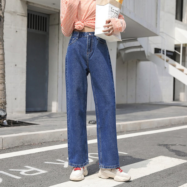 Women's High Waist Straight Leg Loose Jeans
