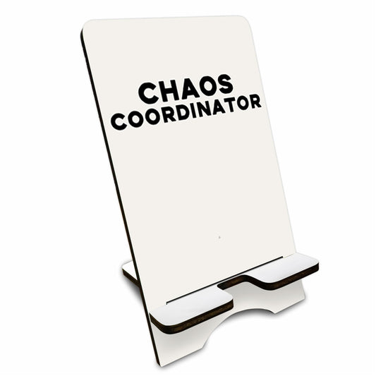 Funny Wooden Phone Stand-Chaos Coordinator-Removable Smart Phone HolderSuitable Phone E-Book & TabletsPhone AccessoriesDesktop OrganizerHome Decorations-A08