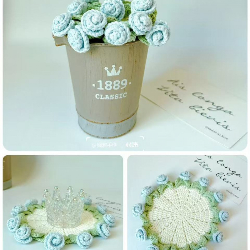 Rose Crochet Coaster DIY Kit