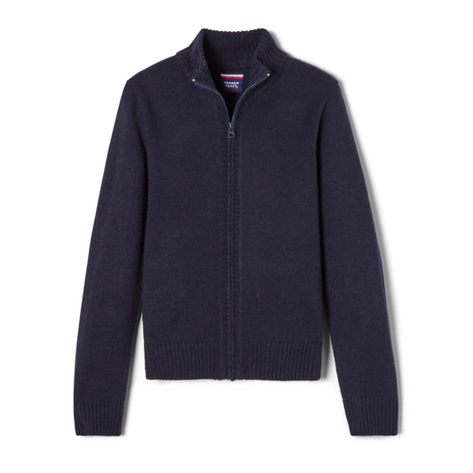 French Toast Boys Zip Front Sweater Navy Blue